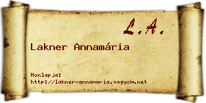 Lakner Annamária névjegykártya